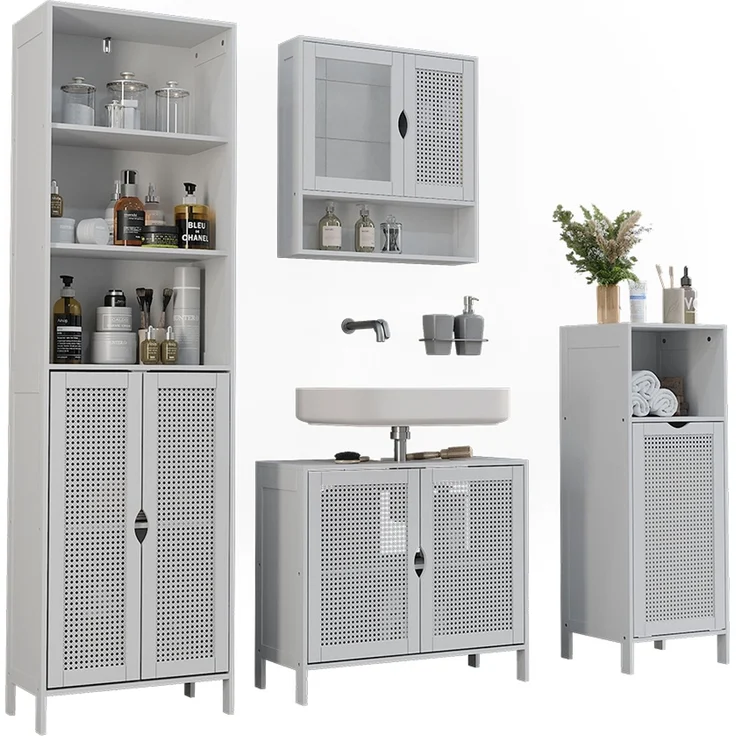 Badmöbel-Set Liora Weiß 4-teilig Vicco – Bild 5