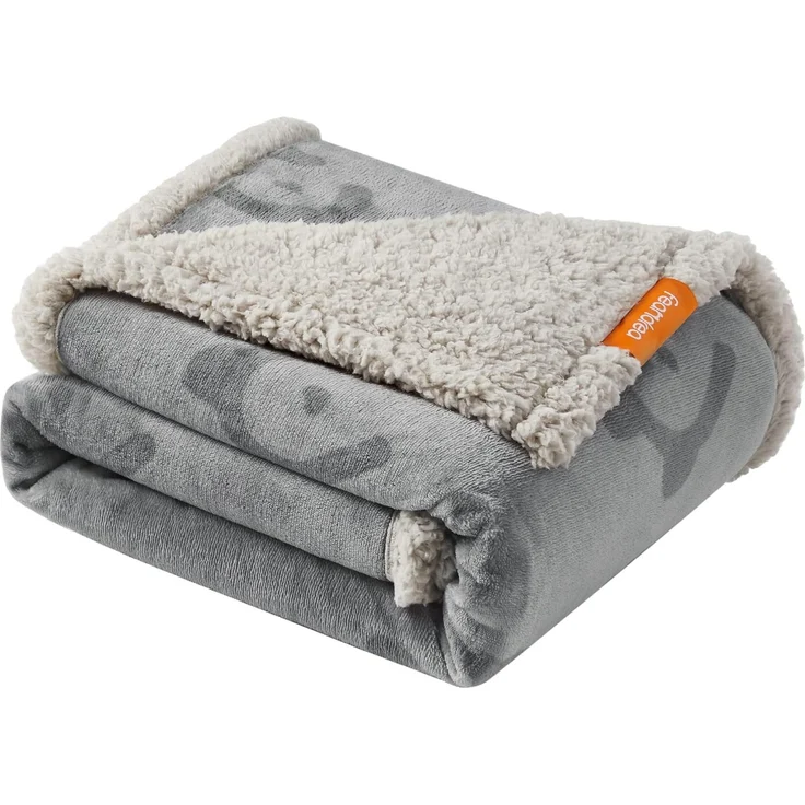 Feandrea Haustierdecke, wasserdicht, Sherpa Fleece, Grau, L (127x101 cm)