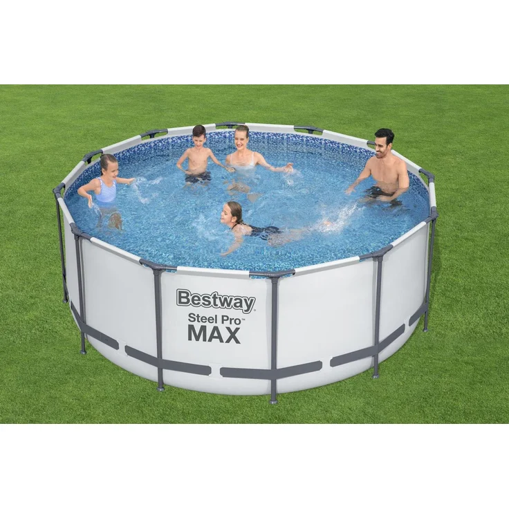 Steel Pro MAX™ Solo Pool ohne Zubehör Ø 366 x 122 cm, lichtgrau, rund – Bild 2