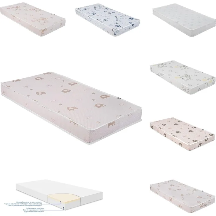 Kikkaboo Babybett-Matratze Memory Comfort, 120 x 60 x 12 cm Bindungsveredelung rosa