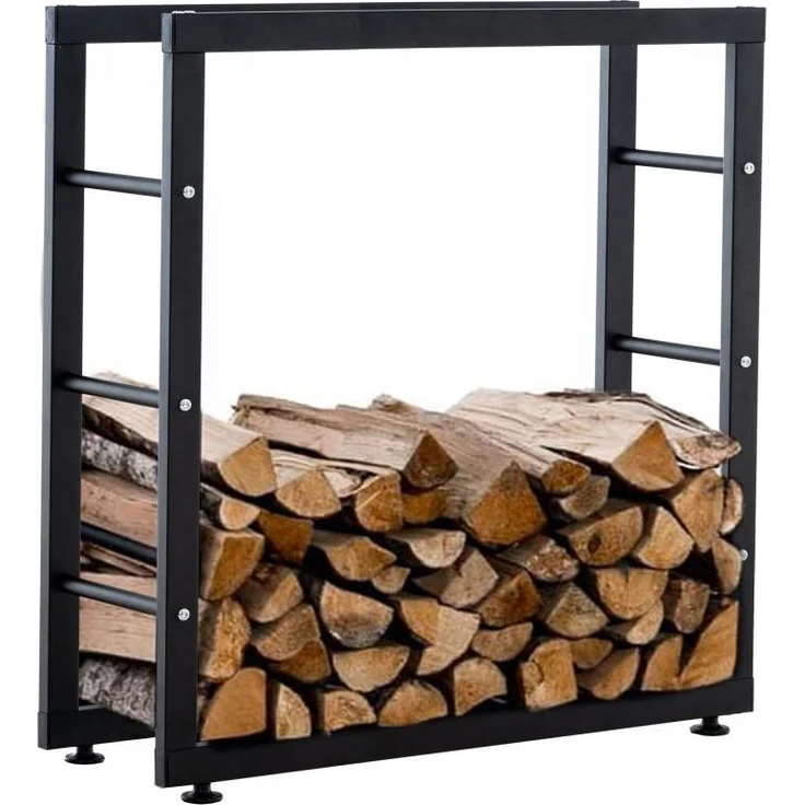 CLP Kaminholzständer Keri V2,schwarz 25x80x100 cm – Bild 1