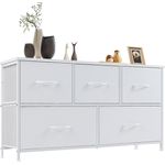 Sweetcrispy Kommode für Schlafzimmer, breite Schublade Kommode Organizer Storage Drawers Fabric Storage mit 5 Schubladen, kleine Kommode, TV Stand für Schlafzimmer, Schrank, Wohnzimmer, Kinderzimmer