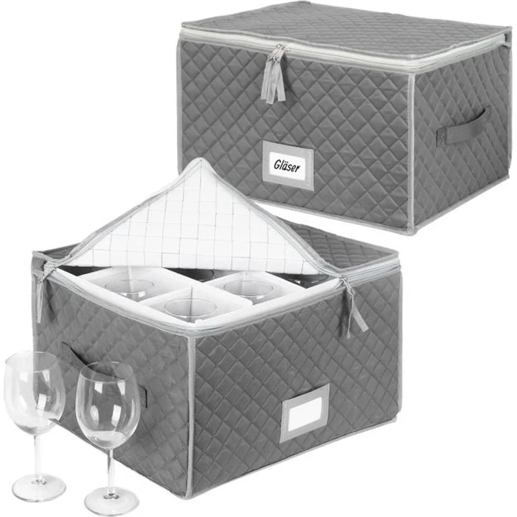 Relaxdays Aufbewahrungsbox für Geschirr Set – Bild 1