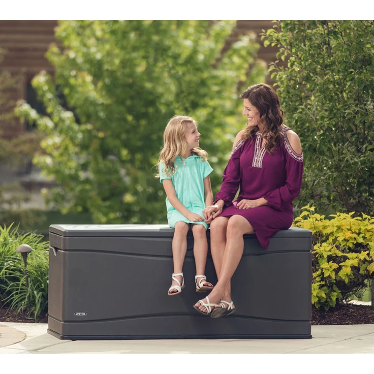 Lifetime Kunststoff Kissen Aufbewahrungsbox 495 Liter | Carbongrau | 61 x 152,5 x 67 cm – Bild 3