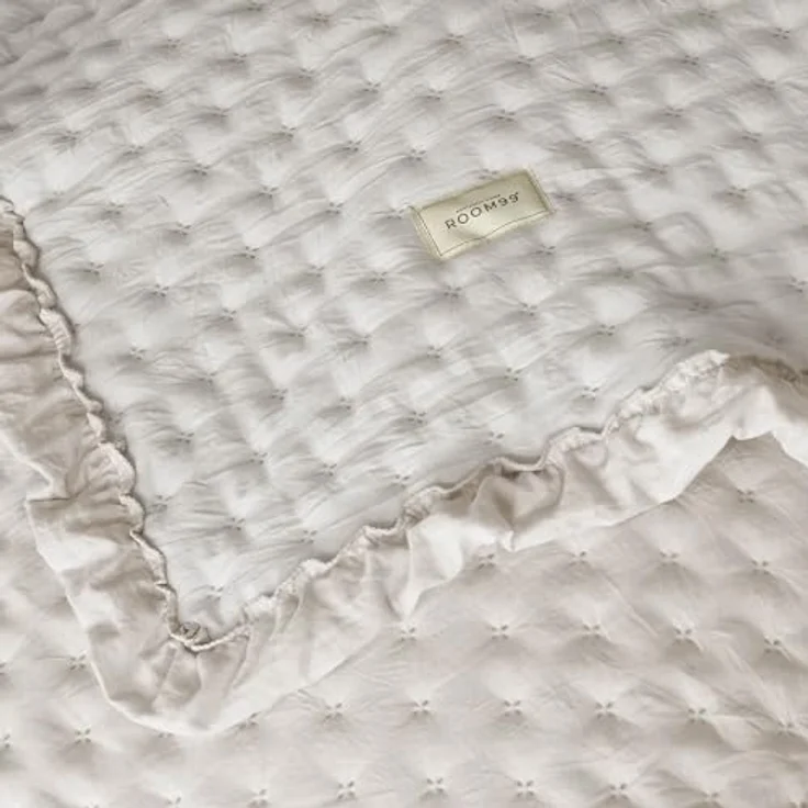 ROOM99 Molly Elegante Tagesdecke in Beige 240x260 cm Vielseitige Wohndecke als Bettüberwurf oder Sofaüberwurf Überwurfdecke für Bett und Sofa Steppdecke Stil Ideal als Bedspread – Bild 4