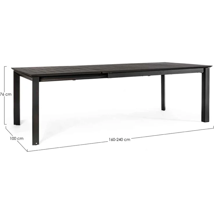 Gartentisch Ronoko Aluminium, modern ausziehbar, anthrazit, für 8-10 Personen, Outdoor – Bild 9