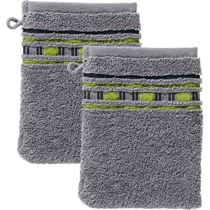 Erwin Müller Waschhandschuh Waschhandschuh "Achern" 2er-Pack, Frottier (2-St), Walk-Frottier Uni