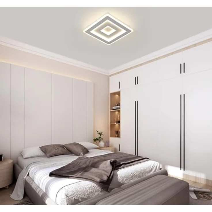Comely Deckenleuchte Quadrat 52W 4500K Deckenlampe Acryl Beleuchtung Modernes Design Flimmerfrei Schlafzimmer Wohnzimmer Flur Natürliche Beleuchtung Lampe 40cm. – Bild 3