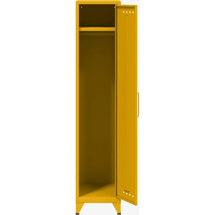 Bisley Fern Locker Garderobenschrank mit Kleiderstange und Hutfachboden, aus hochwertigem, nachhaltigem Stahl hergestellt, 16 mm große Design Lüftungslöcher auf allen Türen, moderner und industrieller Flair, mit integrierten Füßen, H 1800 x B 380 x T 5... – Bild 3