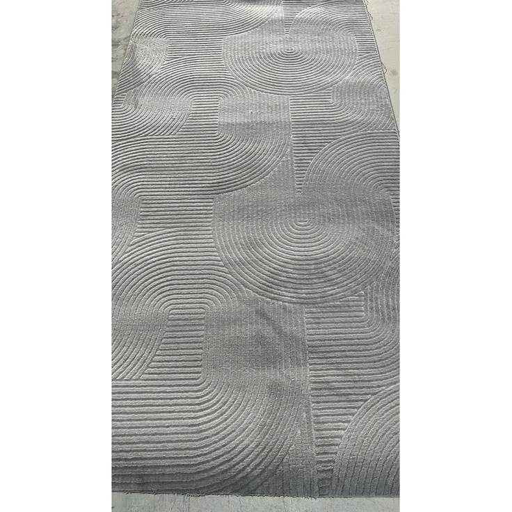 Rutschfester Grauer Läuferteppich 80 x 80 cm Polyester Grau 88687485 [en. casa] – Bild 2