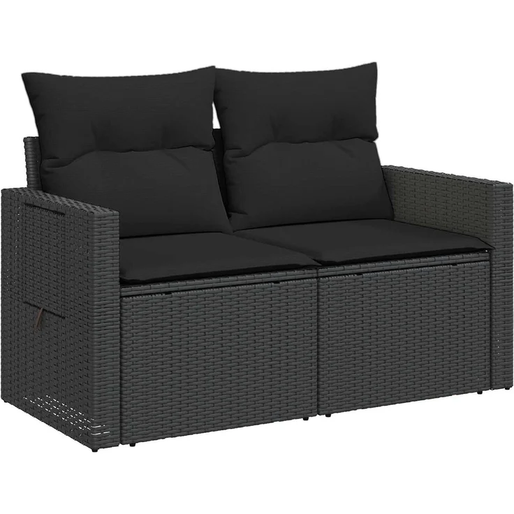 vidaXL Sofa Set 5 stk. Schwarz Polyrattan und Stahl 3447868 – Bild 3