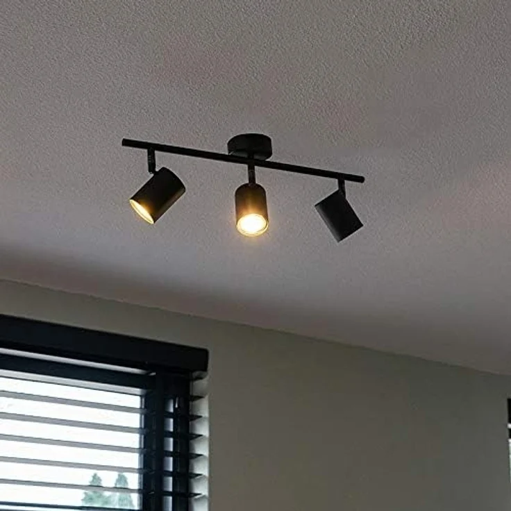 Qazqa LED Aufbaustrahler Jeana, ohne Leuchtmittel, GU10, Schwarz, Modern, Stahl, 3-flammig – Bild 8