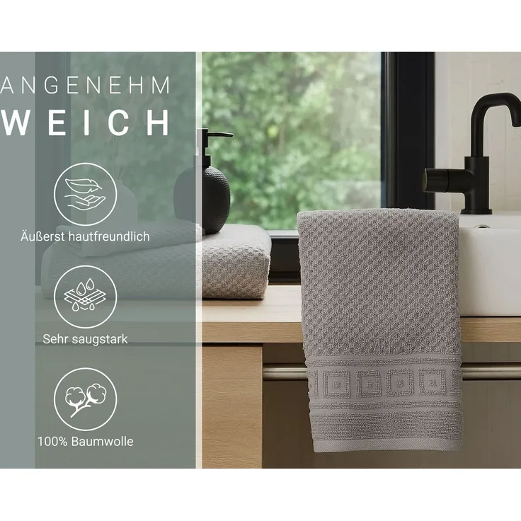 ZOLLNER Handtücher, Frottier (4-St), 50x100 cm, 100% Baumwolle, vom Hotelwäschespezialisten