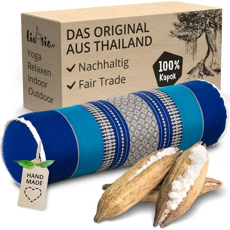 livasia Nackenrolle Nackenrolle, vegan und handgefertigt, Ø 17x56cm, Kapok – Bild 5
