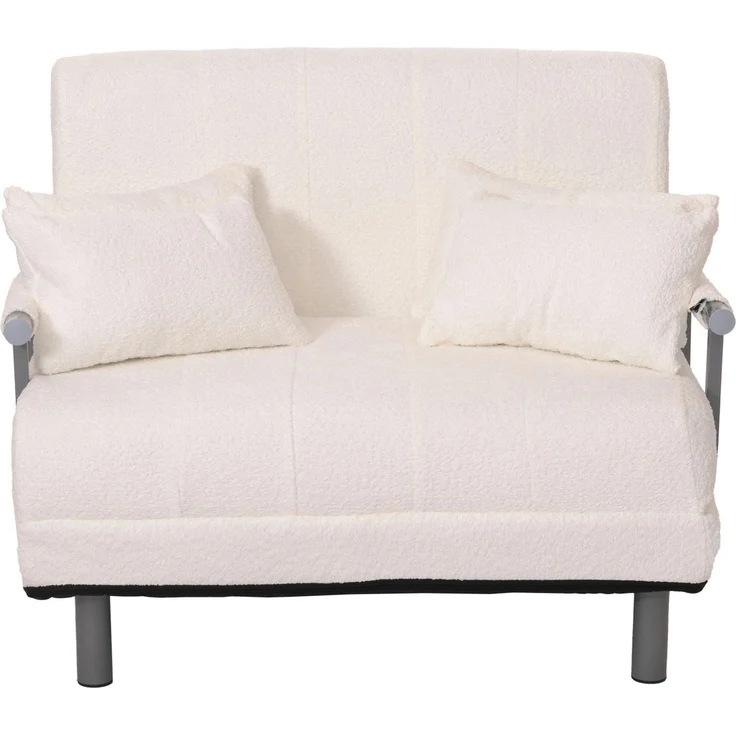 Mendler Schlafsessel HWC-K29, Klappsessel Schlafsofa Gästebett, Liegefläche 190x100 cm, Stoff Bouclé (500g/m²) ~ creme – Bild 6