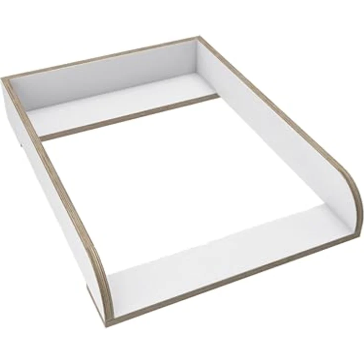 REGALIK Wickelaufsatz für Kullen IKEA 72x50 cm - Abnehmbar Wickeltischaufsatz in Weiß - Abgeschlossen mit Natürlichem Sperrholz geschützt okologisches Öl mit Abgerundeten Frontplatten – Bild 2