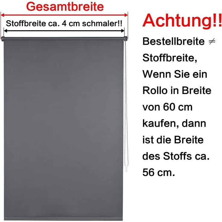 Verdunklungsrollo, EUGAD, Klemmträgersystem, Klemmfix, Sonnen-, Sicht-Schutz für Fenster/Türen – Bild 4