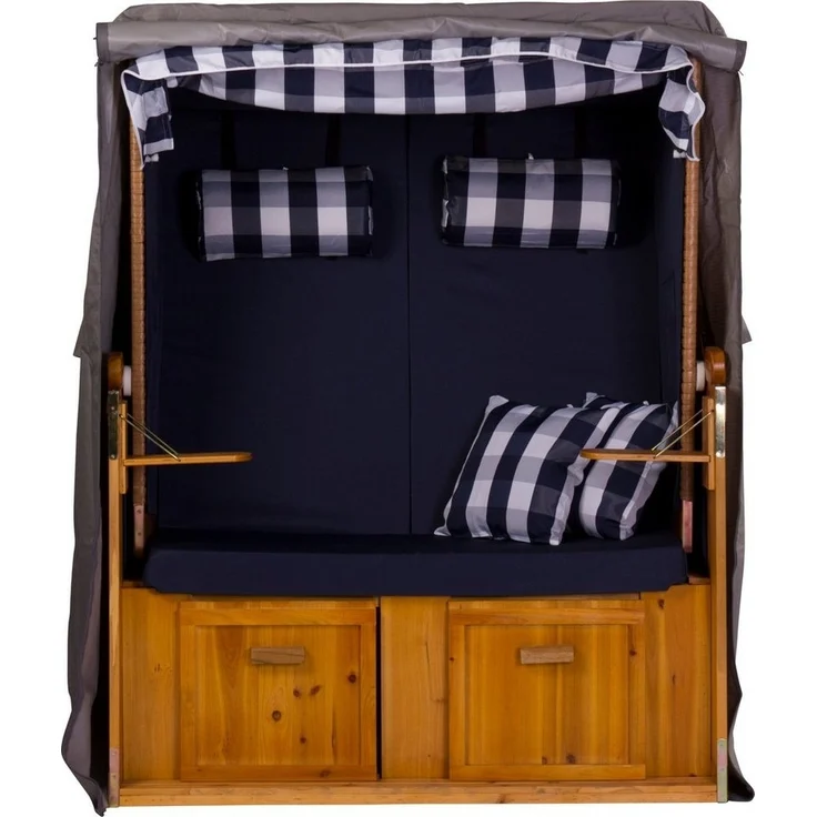 intergrill Strandkorb Webavita Abdeckhaube Strandkorb Anthrazit Größe M, BxTxH: 120x90x155 cm, Schutzhülle – Bild 3