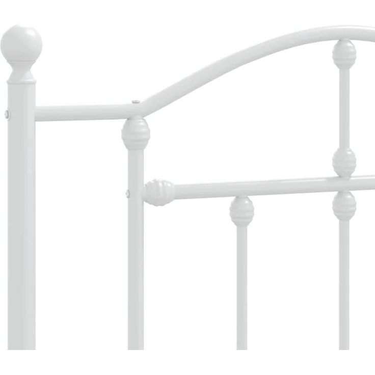 vidaXL Metallbett ohne Matratze mit Kopfteil Weiß 75x190 cm 353478 – Bild 3