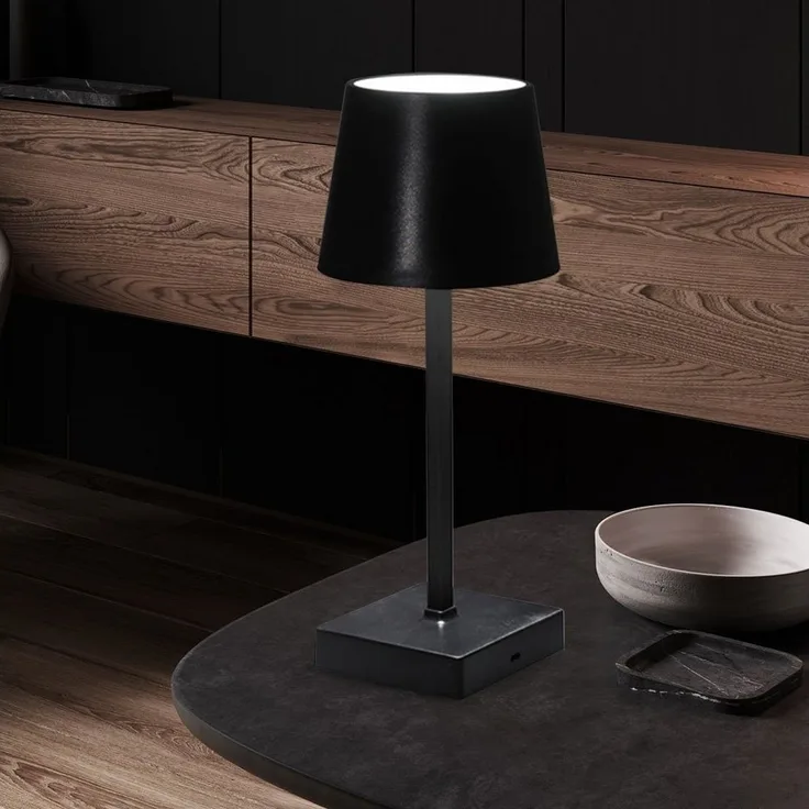LED Tischleuchte, Akku, Touchfunktion, dimmbar, H 26 cm