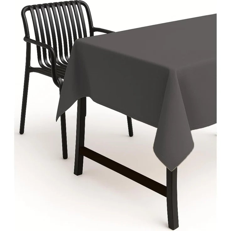 texpot Tischdecke 160x260 cm Dunkelgrau Leinenoptik Lotuseffekt Fleckschutz Bügelfrei Tischtuch