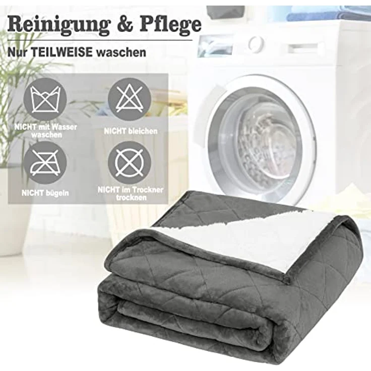 Woltu Gewichtsdecke, Bezug: Flanell Sherpa, Therapiedecke, Schwere Decke aus Flanell Sherpa – Bild 10