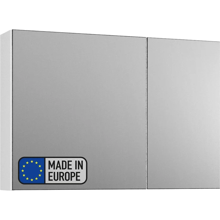 BADEDU GERS Spiegelschrank 80 cm breit, Weiß – Bild 1
