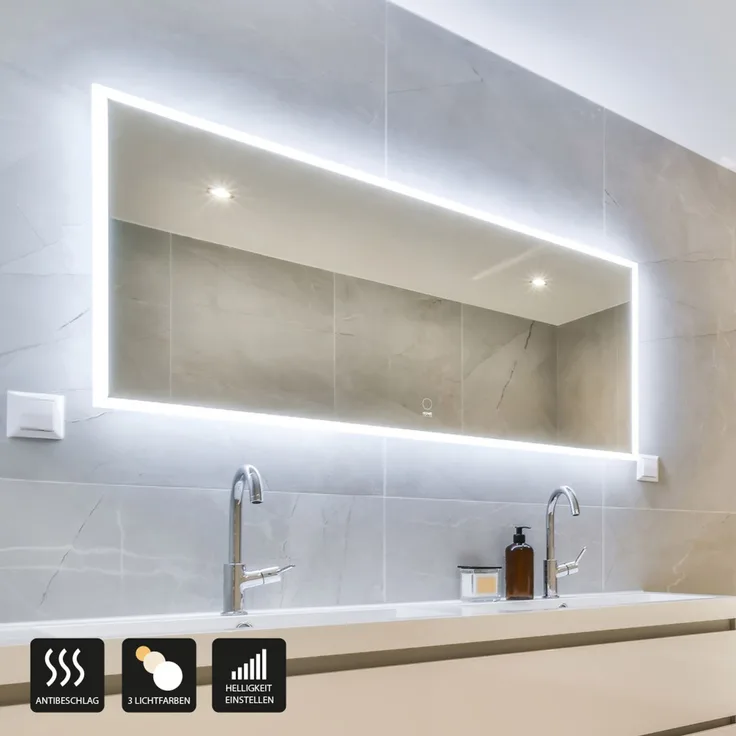 HOME DELUXE LED-Spiegel Rechteckig NOLA – 120 x 70 cm