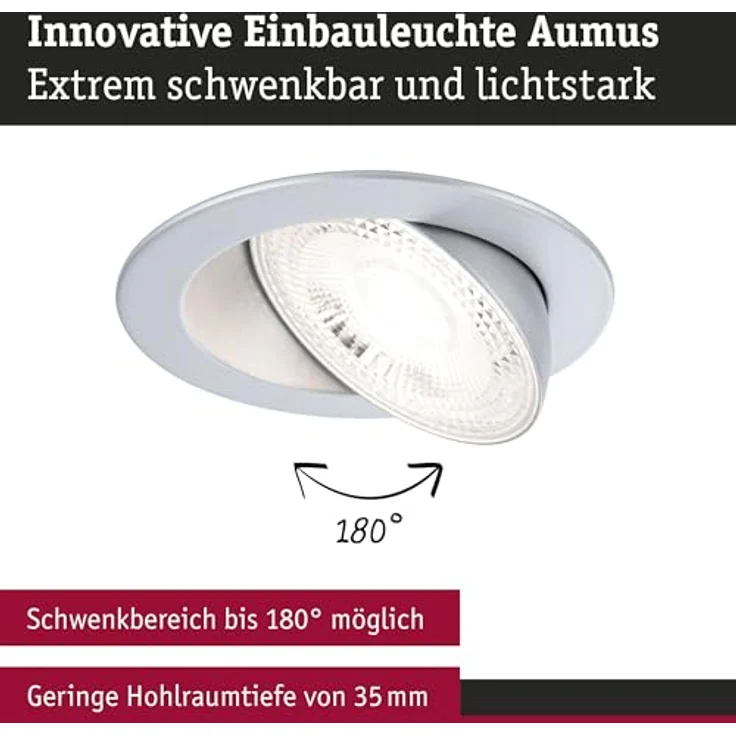 Paulmann 92256 LED Einbauleuchte White Select Aumus 3er-Set Chrom 3 Step Dimmbar – Bild 3