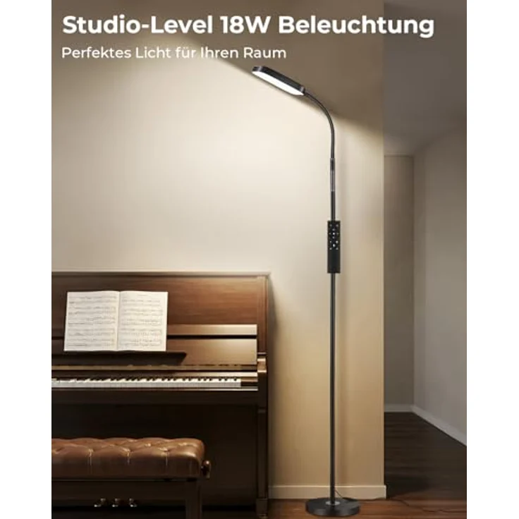 YICAIZI LED Stehlampe dimmbar 18W, 1850lm – Stehleuchte Wohnzimmer mit Fernbedienung, 3000–6500K, stufenlos dimmbar, Leselampe Bett mit Nachtlicht, moderne Stehlampe mit Prismadiffusor – Bild 9