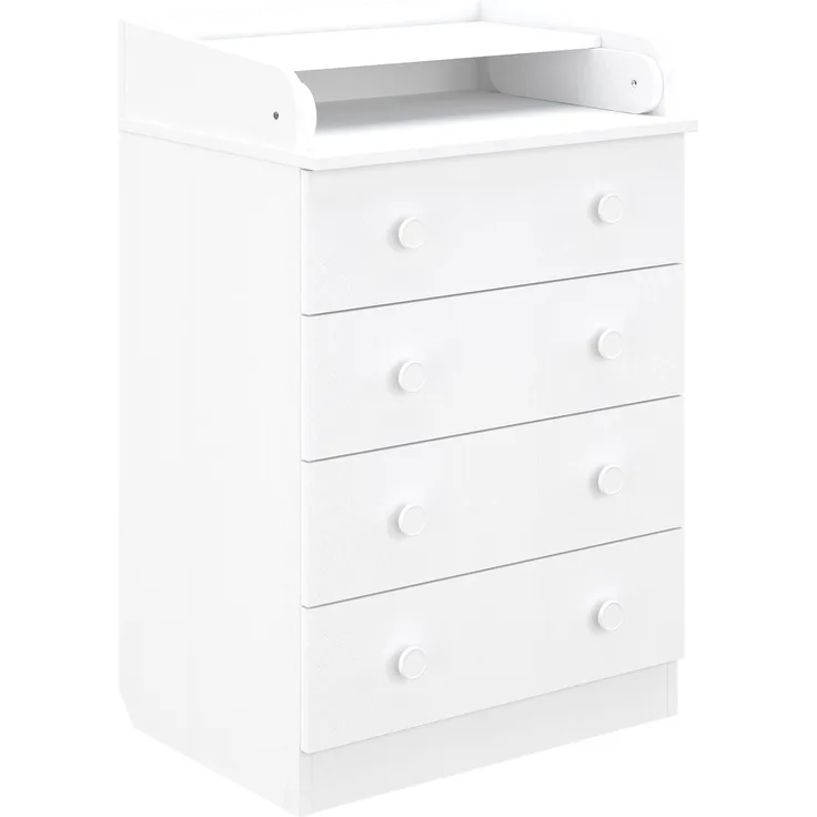 Shefa Kids Wickelkommode 600 Weiß - Kompakter Wickeltisch 60x70 cm mit Schublade