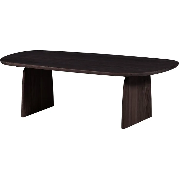Couchtisch Tablo Eiche FSC, organisches Design modern, dunkelbraun, 110x60 cm