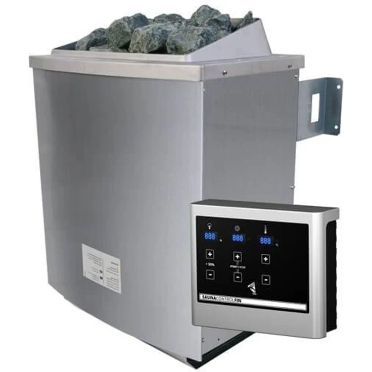 Karibu Sauna Sandra mit Dachkranz + 9kW Saunaofen mit ext. Steuerung Easy – Bild 2