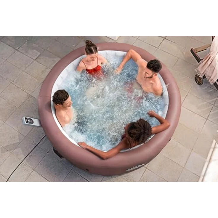 Bestway LAY-Z-SPA Energiespar-Whirlpool Hawaii AirJet™ für 6 Personen, App-Steuerung, Ø 196 x 71 cm, Terrakotta – Bild 3