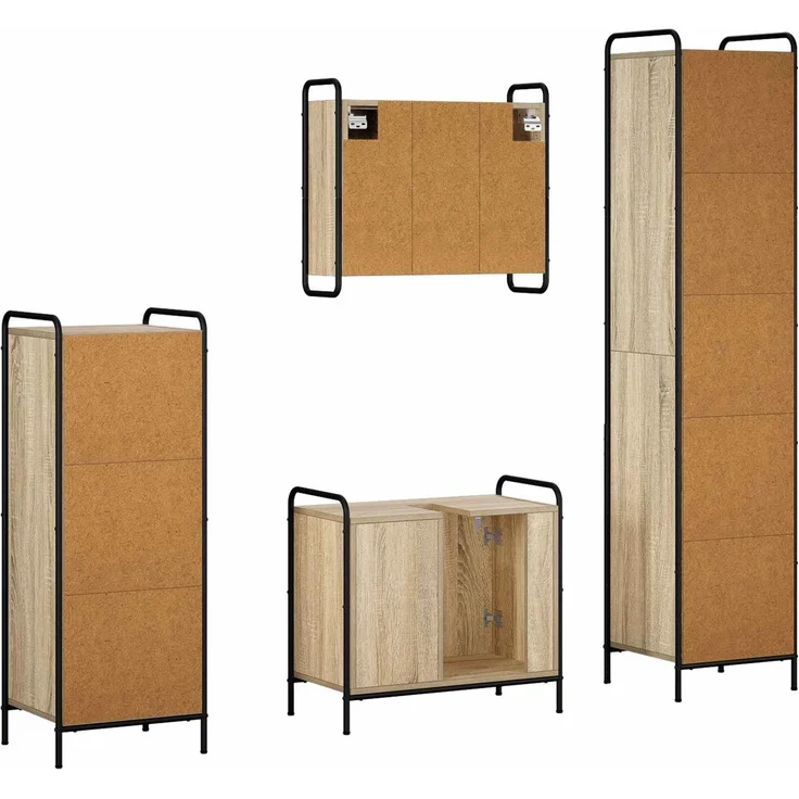 vidaXL Badezimmerschrank-Set 4 stk. Sonoma-Eiche 40 x 36 x 181 cm 3444628 – Bild 8