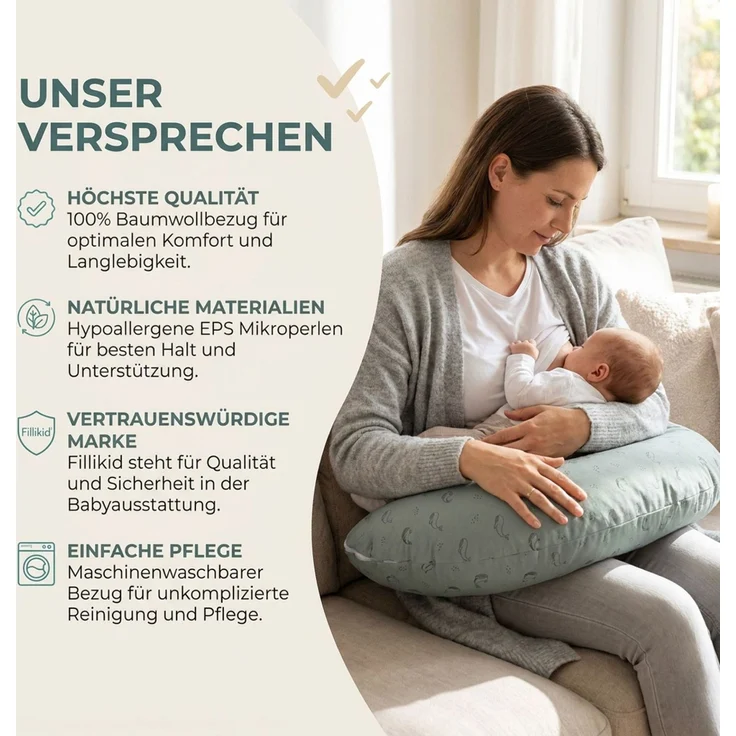 Fillikid Stillkissen Stillkissen EPS Mikroperlen 190 cm Exklusiv – Bild 8