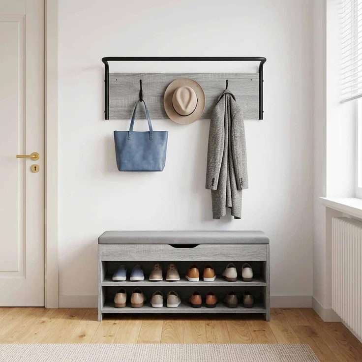 vidaXL Garderobenständer 60 x 30 x 25 cm Sonoma-Grau Holzwerkstoff 8014085 – Bild 1