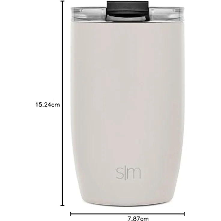 Simple Modern Thermobecher Kaffeebecher to go mit Klappdeckel | Isolierter Edelstahl-Kaffeebecher | Geschenke für Frauen und Männer | Voyager | 350ml | Almond Birch – Bild 8