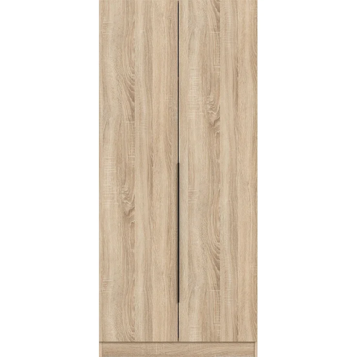Kleiderschrank 2-türig (B/H/T: 80x180x52 cm) in Sonoma Eiche Nachbildung – Bild 2