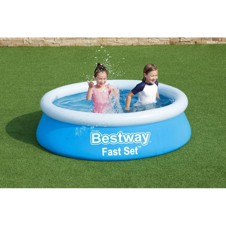 Bestway Fast Set Aufblasbarer Swimmingpool Rund 244x66 cm – Bild 3