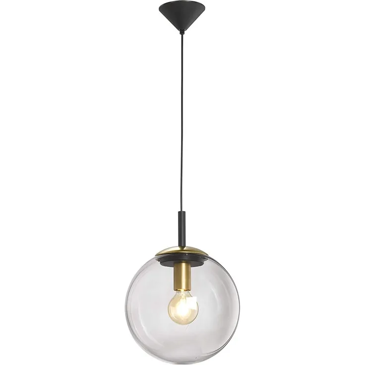 Fischer & Honsel 60432 Pendelleuchte Dini 1-flammig E27 altmessing rauchfarben 30 cm