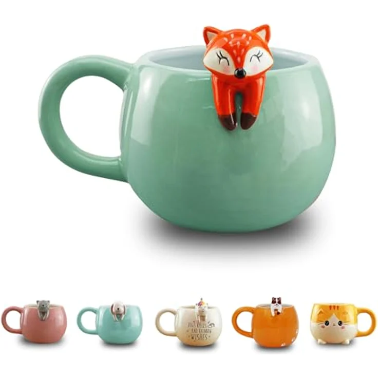 Winkee Becher Pet Friends Kaffeebecher Fuchs, Keramik – Bild 2