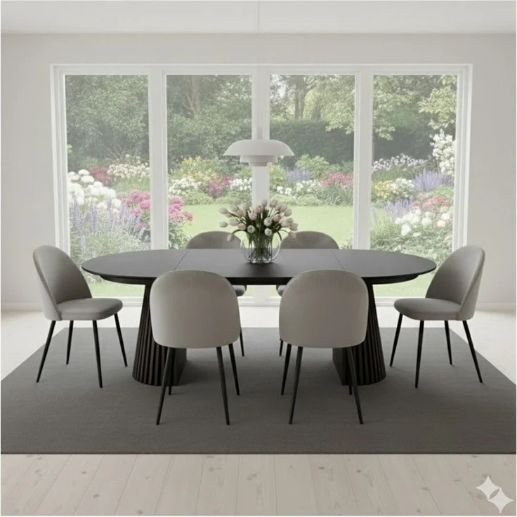 ebuy24 Esstisch Tokyo Esstisch inkl. 2 Zusatzplatten ø120x120-160- – Bild 3