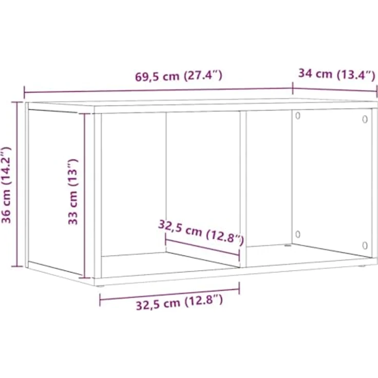 vidaXL Aufbewahrungstruhe Artisan-Eiche 69,5x34x36 cm Holzwerkstoff 855787 – Bild 4