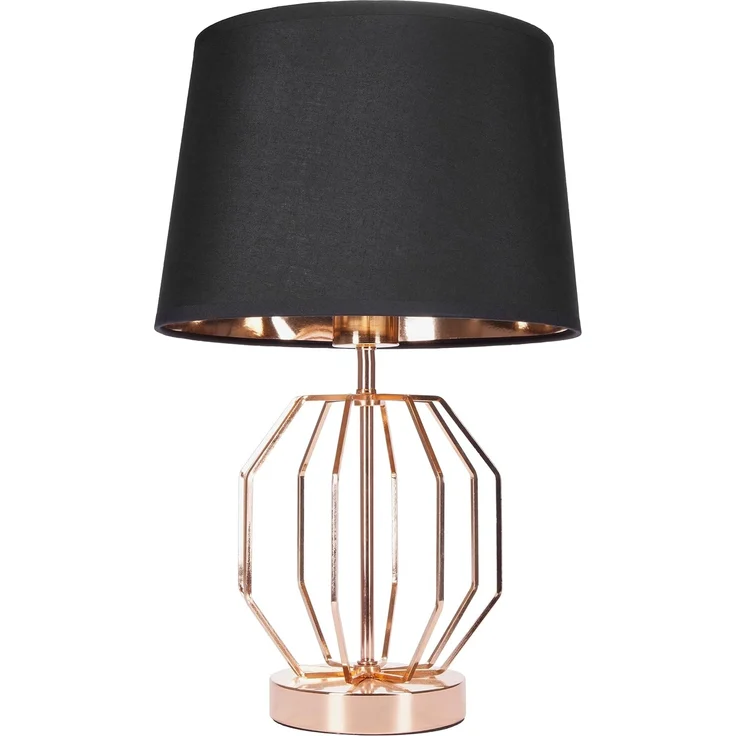 BRUBAKER Nachttischlampe Vintage Tischlampe Gold Gitter Muster, ohne Leuchtmittel, Moderne Tischleuchten mit Metallfuß, Höhe 45 cm, Deko Nachttischlampen – Bild 2