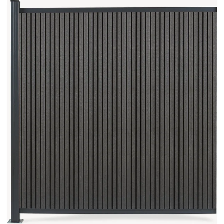 Gartenzaun Erweiterungsmodul Grassano mit 1 Pfosten 185x175 cm WPC Grau [neu. holz] – Bild 5