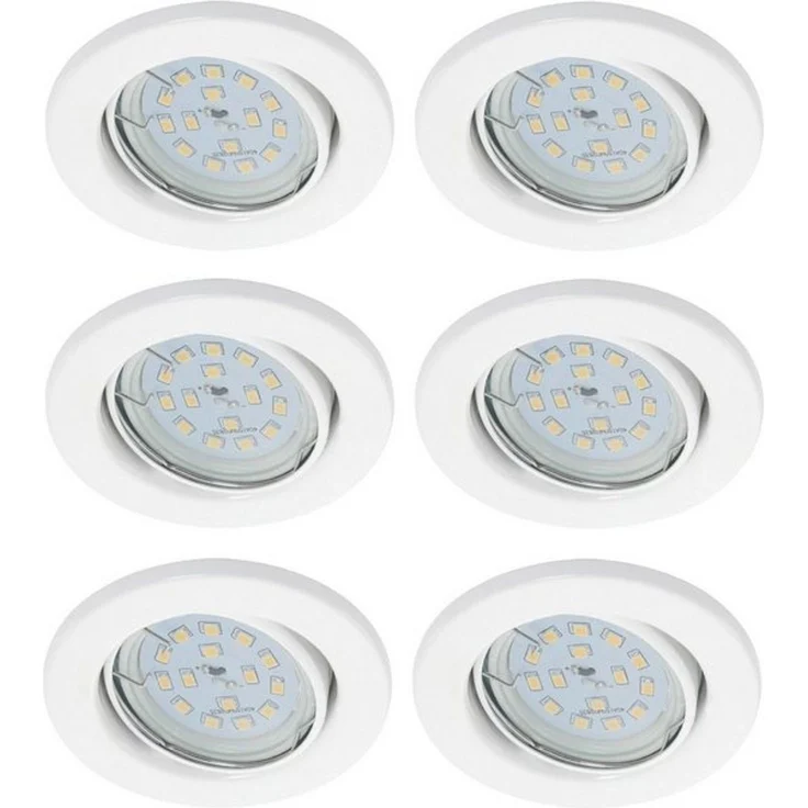 TRANGO LED Einbauleuchte, 6er Set 6729-066MO LED Einbaustrahler in Weiß matt schwenkbar inkl. 6x3000K warmweiß Ultra Flach LED Modul, Einbauspots, Deckenstrahler, Deckenlampe, Badleuchte, Deckenleuchte, Spots – Bild 4
