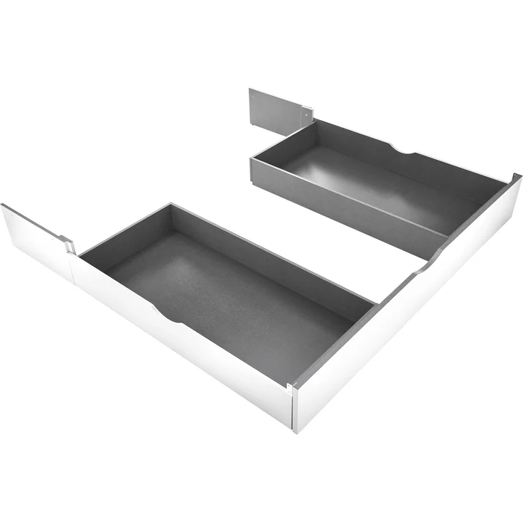 Bettanlage >ASCHAU< 180x200cm Liegefläche, Weiß / Graphit - 305x93x210cm (BxHxT) – Bild 7