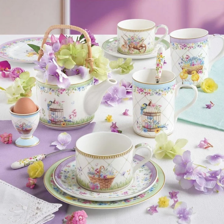 EasyLife Speiseteller Spring Bloom, Spülmaschinengeeignet, Mehrfarbig, Hasen & Blumenkörbe, H: cm – Bild 3