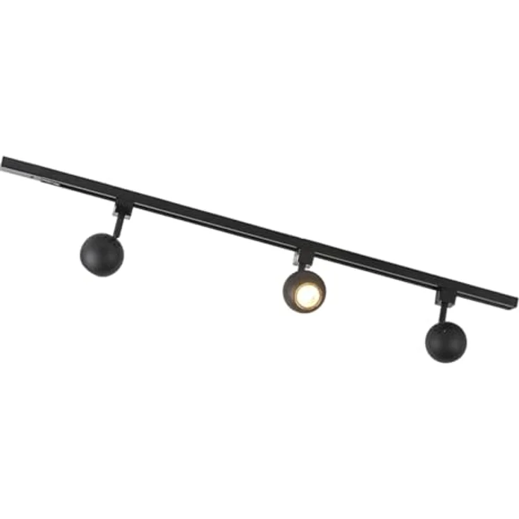 Qazqa Iconic Gissi Schienensystem Lampe, 3-flammig, Schwarz, 100cm, dimmbar, GU10 Fassung, ideal für Küche und Büro – Bild 4